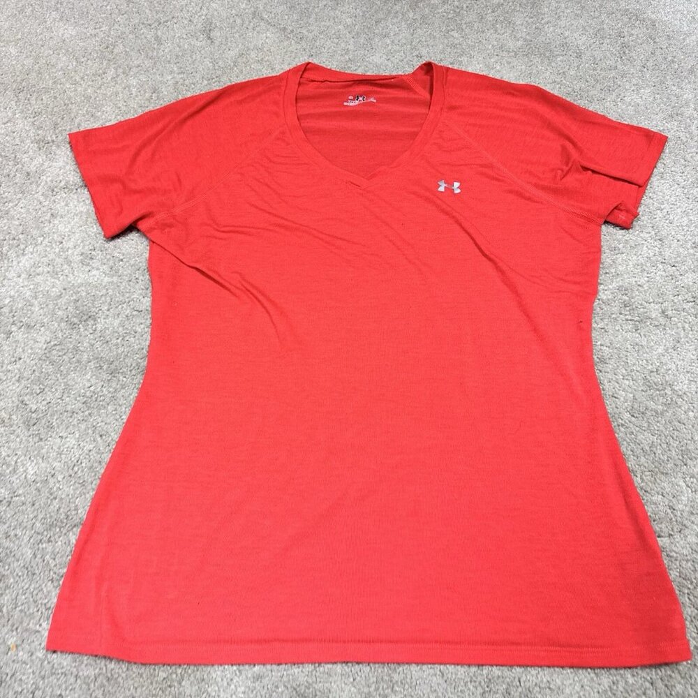 Under Armour T-Shirt Red-Orange Short Sleeve Women’s Size Medium - Picture 7 of 11